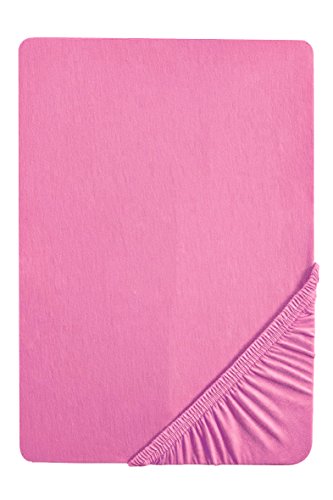 Biberna 77144/555/046, Lenzuolo con angoli in Jersey elasticizzato, Rosa (pink), 90 x 190 cm - 100 x 200 cm