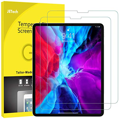 JETech Pellicola Protettiva Compatibile iPad PRO 12,9 Pollici (Modello 2020 e 2018, Bordo a Bordo Display Liquid Retina), Vetro Temperato, Pacco da 2