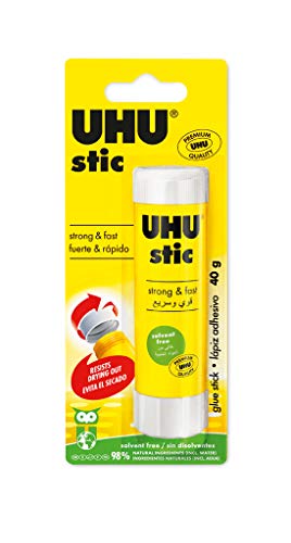 UHU Stic 40g Colle stick in blister Senza solventi e facile da usare, tappo a vite