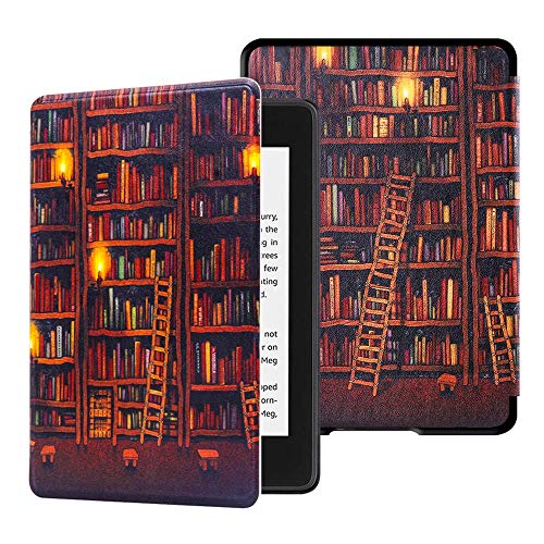 Huasiru Pittura Custodia Copertura per Kindle Paperwhite (10ª generazione - modello 2018 Solo), Biblioteca