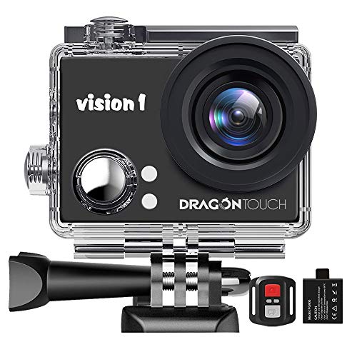 Dragon Touch Action Camera 1080P Videocamera Impermeabile Action Cam Subacquea con Telecomando per Bambini e Principianti (Visione 1)