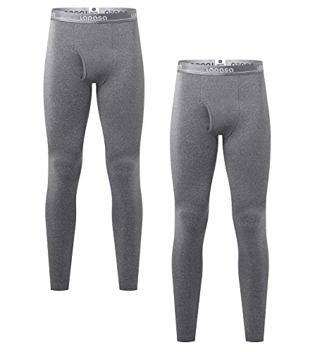 LAPASA Uomo 2 Pack Pantaloni Termici Mid Weight- Ti Tiene al Caldo Senza Stress - Pantaloni Invernali a Media Densità M56