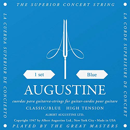 Augustine 650437 Corde per Chitarra Classica, Etichetta Blu, Set Standard-Cantini, Tensione Normale/Alta