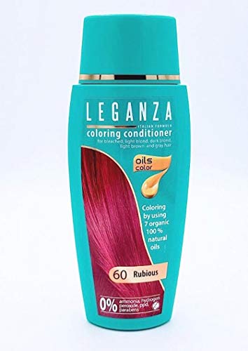 Balsamo Condizionatori Colorazione per Capelli Color 60 Rosso Rubino con 7 Oli Naturale Senza Ammoniaca e Parabeni