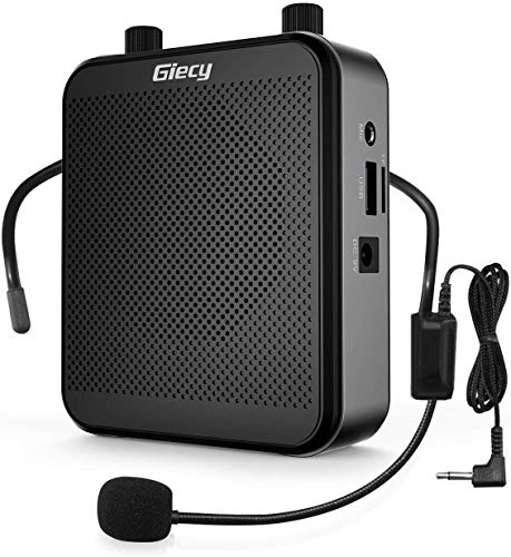 Giecy Amplificatore vocale portatile con microfono cuffia 30W Batteria ricaricabile 2800mah Sistema PA amplificatore vocale mini per insegnanti, guida turistica, allenatori, presentatori