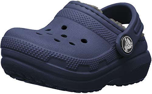 Crocs Classic Lined Clog Kids, Zoccoli Unisex – Bambini, Blu (Navy/Charcoal 459), 29/30 EU