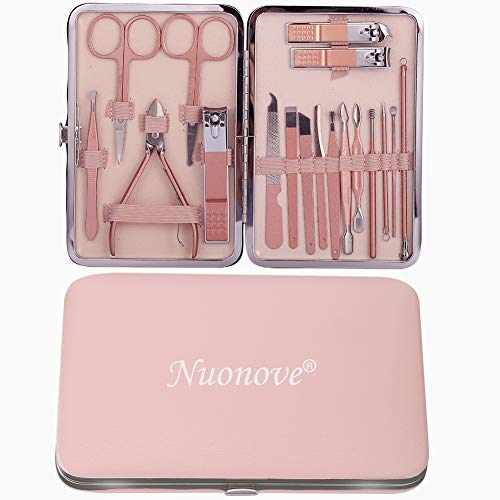 Manicure Professionale, Set Manicure, Pedicure Manicure Set, Tagliaunghie Set Professionale, Kit Cura Unghie Donna Manicure e Pedicure Attrezzi Kit Professionale, 18 Pezzi con Box