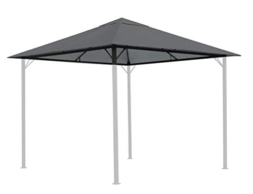 QUICK STAR Tetto di Ricambio per Gazebo da Giardino, 3 x 3 m, Colore Grigio