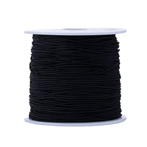 Filo elastico nero per realizzare gioielli e bracciali, 100 metri, 0,8 mm