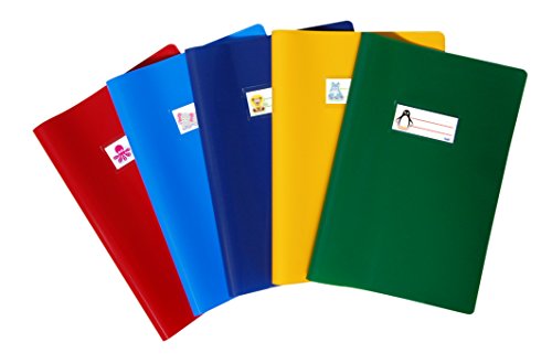 Favorit 400113432 - Copri Quaderni con Etichetta, 10 pezzi, A4, Multicolori