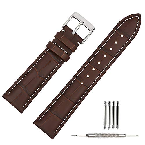 TStrap Pelle di Vitello Cinturino22mm Cinturini Bracciale Draccialetto Orologi Chiusura da Uomo Marrone