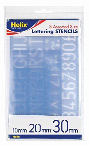 Helix H23100, stencil lettere in corsivo, 20 mm Blue