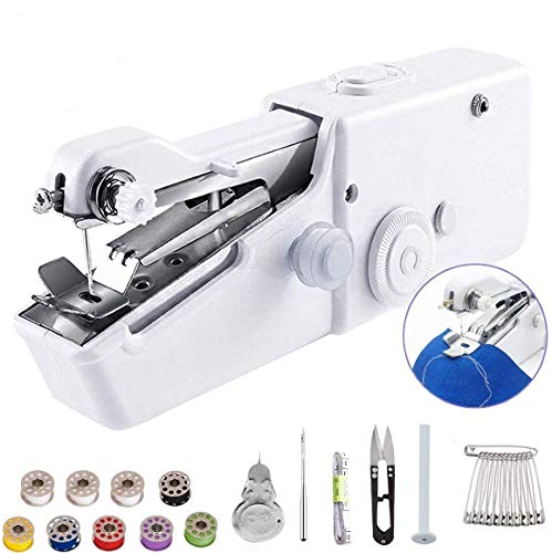 Eadidi Handheld Sewing Machine, Mini Handy Cordless Portable Sewing Machine, Mini Sewing Machine for Kids Clothes, Home, DIY Accessories (Battery Not Included) (SET-01)