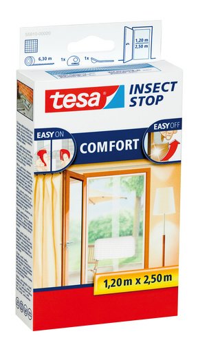 Tesa Mosquito, Rete Anti Insetti per Porte 0.65 m X 2 m X 2.5 m (Max) Colore: Bianco