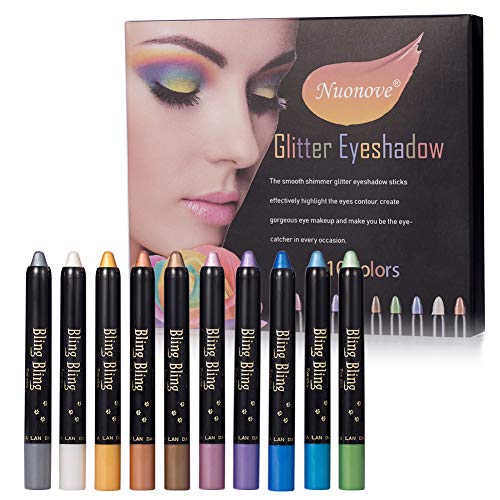 Eyeshadow Pencil, Stick Eyeshadow, Ombretto Penna, Set Ombretti Glitter, Palette Ombretti, Professionale Tavolozza Ombretti, Professional Colori Glitter Make Up Palette, 10 Colori