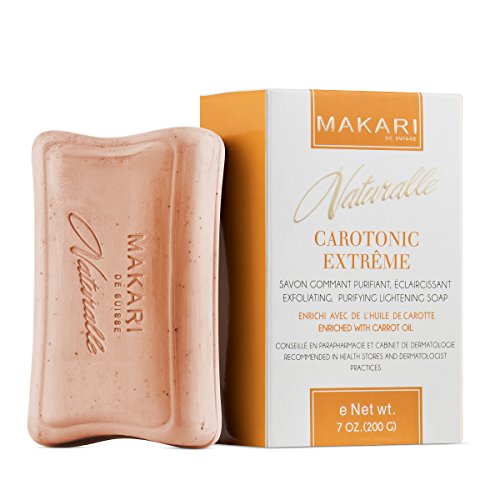 Sapone Carotonico Intenso Naturalle Makari [200g] - Esfolia e Uniforma la Pelle con Olio di Carota e SPF 15 - Trattamento Purificante e Rischiarante per Macchie Scure, Segni dell’Acne e Rughe