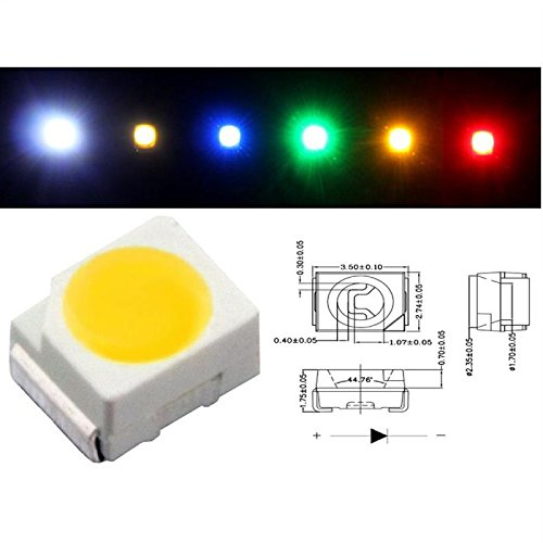 50x Super luminosoe SMD LEDs PLCC2 ; 3528 3,5x2,8x1,9mm ; Blu