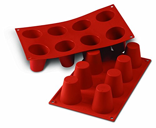 silikomart SF021/C Stampo Babà Classic, Silicone, Rosso