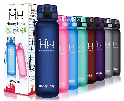 HoneyHolly Bottiglia d'Acqua Sportiva - 800ml, Senza BPA Borracce Tritan Borraccia a Prova di perdite con Filtro per Bambini,Scuola,Sport,Campeggio,Yoga,Palestra,Ciclismo