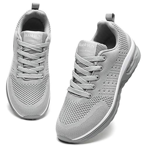 GAXmi Scarpe Running Donna Ginnastica Cuscino d'Aria Sneakers Fitness Sportive Scarpe da Corsa Aggiornata Grigio 38.5 EU
