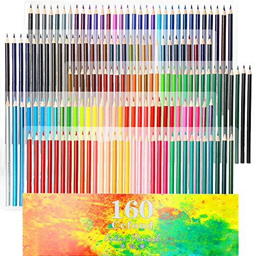 160 Matite colorate color grigio per bambini e adulti Libri colorati Opere d'arte con eraser e spianatrice di Ccfoud
