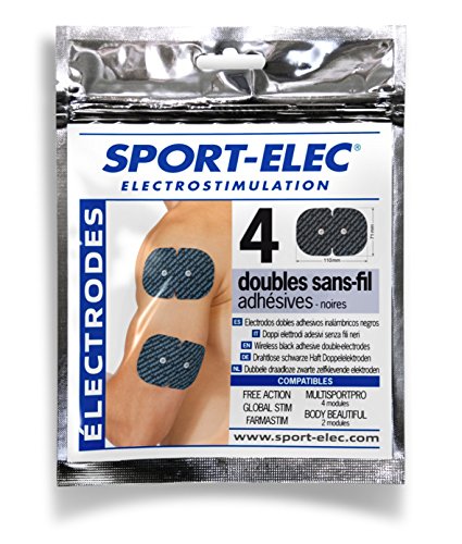 Sport-Elec easf Set di 4 Electrode per dispositivi Nero FR: Adulti (Taglia Produttore: Unica)