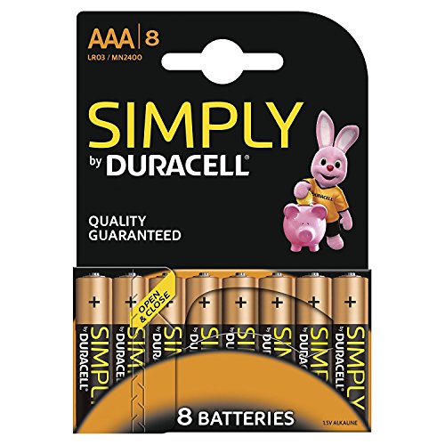 Duracell Simply Batterie Alcaline, Ministilo, AAA, Confezione da 8
