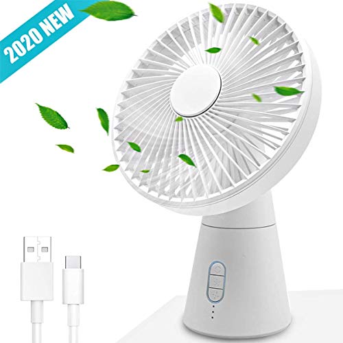 Ventilatore Oscillante da Scrivania USB Portatile, 4 Velocità, 3 Modalità Luce, Silenzioso Raffreddamento Elettrico Ventola Silenziosa Per La Casa da Letto Ufficio Viaggi All'aperto