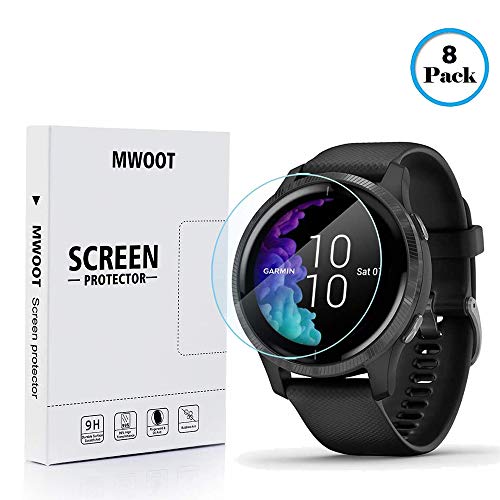 MWOOT 8 Pezzi Pellicole Protettive per Garmin Venu GPS Smartwatch, Anti Graffi Proteggi Schermo per Protezione dello Schermo