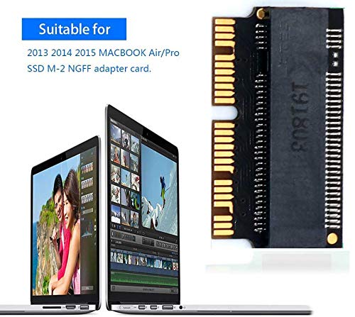 NGFF M.2 nVME - Scheda adattatore SSD per MacBook Air (2013-2016 anno) e MacBook Pro (fine 2013-2015) M.2 2280 PCIe x4 AHCI