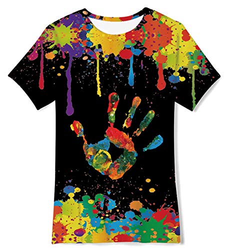 TUONROAD Ragazzo T Shirt 3D Colorata Tie Dye Girocollo Maglietta da Bambino 10-12 Anni