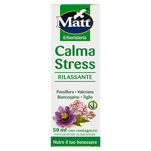 Matt - CalmaStress - Integratore Rilassante con Passiflora, Valeriana, Biancospino e Tiglio - 50 ml