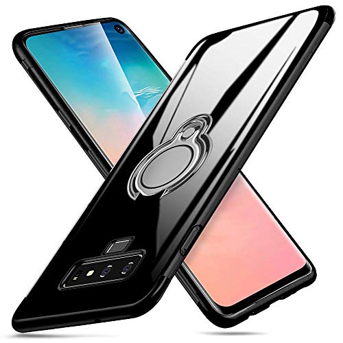 kadixini Custodia Samsung Galaxy Note9 Ring 360°Regolabile Anello Magnetica Supporto Ring TPU Case Silicone Custodia Samsung Galaxy Note9 Nero