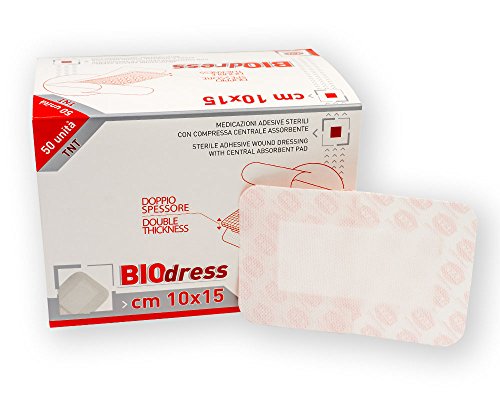 ONFARMA 50 Grandi cerotti BIO Dress cm 10x15 Biodress medicazioni adesive sterili Traspiranti cerotti Grandi in TNT RA075