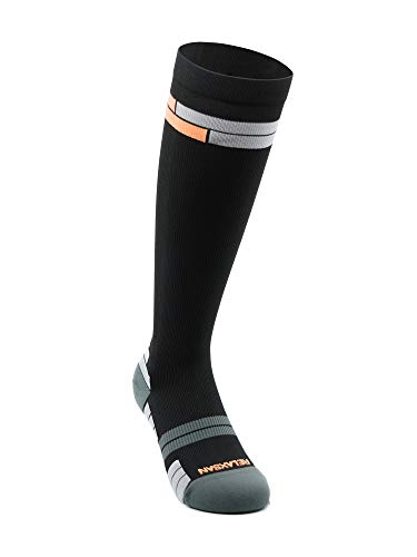 Relaxsan 800 Sport Socks (Nero/Arancio, 4L) – Calze sportive compressione graduata Fibra Dryarn massime prestazioni