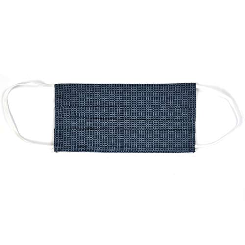 Mascherina in cotone con tasca per filtro più filtro tnt, elastico dietro le orecchie, varie fantasie, Made in Italy (niagara blu cerchi celesti)