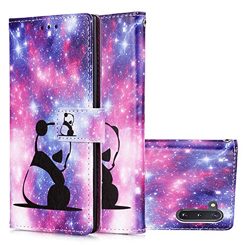 Miagon per Samsung Galaxy Note 10 Cover,PU Custodia Portafoglio Protettiva in Pelle Slot Portafoglio Flip Dell'ente Completo Slim Fit Cover,Carina Panda