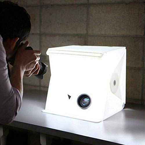 CiaraQ Studio fotografico tenda portatile, Mini scatola Booth pieghevole luce studio fotografico portatile con luce LED con 6 sfondi