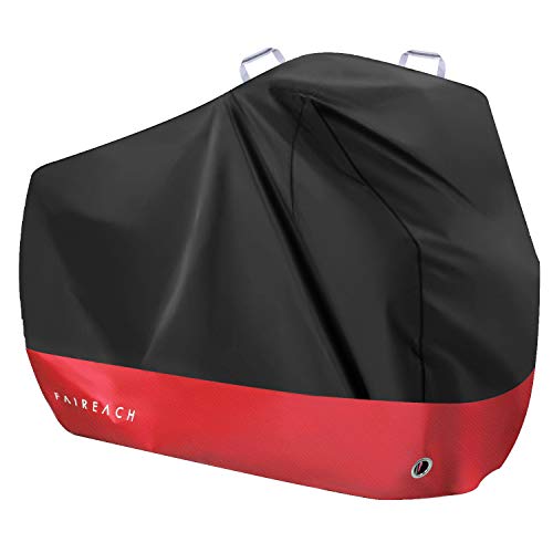 Faireach Telo Copri Bicicletta Impermeabile, Telo Copribici Polvere UV Neve, Bike Cover Copertura Antipolvere Antipioggia per Mountain Bike, Telo Bici Città con Fori di Bloccaggio e Custodia Rosso