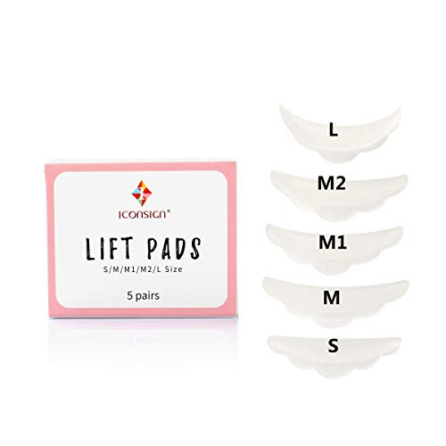 ICONSIGN 5 paia silicone Eyelash Perming Curler Shield Pads silicone ciglia (S M M1 M2 L 10PCS in una scatola)