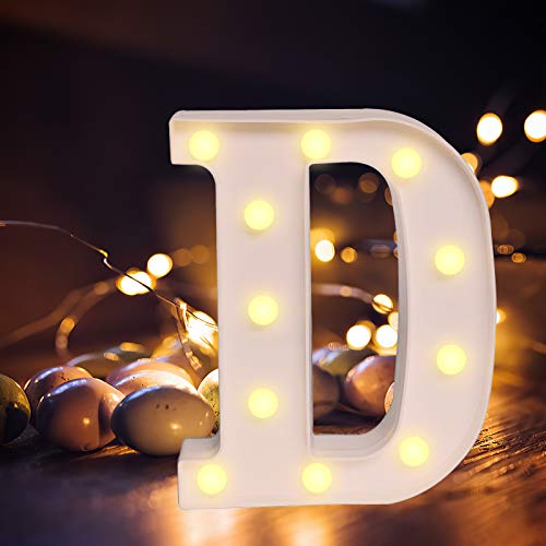 Lettere dell'alfabeto luminose a LED, luce bianca calda, decorazione per casa, feste, bar, matrimoni, festival. D