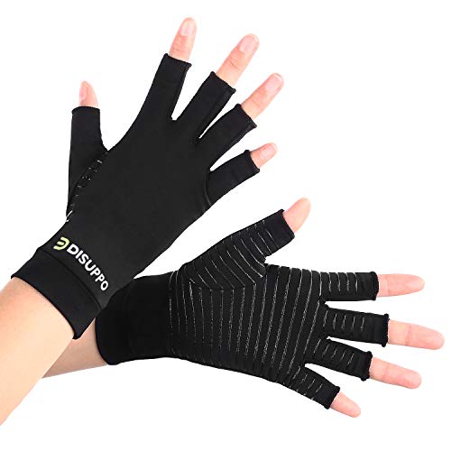 DISUPPO Rame Infuso Compressione Artrite Gloves Con Gel Silicone non Slip.Copper Fit Gloves per Artrite, RSI, Carpal Tunnel, Svolge Mani, Tendonite, Tutti i Giorni
