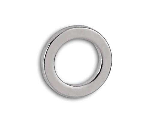 Maul - Magneti ad anello al neodimio, rotondi, 0,5 kg, 12 x 1,5 mm, 10 pezzi, colore: Argento chiaro
