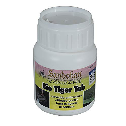 Sandokan Bio Tiger Tab - Larvicida in pastiglie effervescenti - 100 compresse (100)