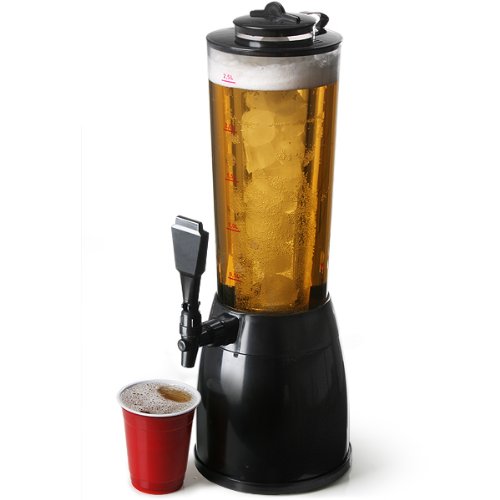 bar@drinkstuff Dispenser per bevande graduato da 2,5 litri, con scomparto per il ghiaccio, ideale per bevande fredde