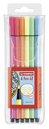 Pennarello Premium - STABILO Pen 68 - Astuccio da 6 - Colori NEON