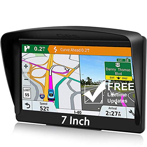 POMILE Navigatore Satellitare Auto per Camion, 7 pollici GPS per Auto Camion Aggiornamento gratuito Mappa 8 GB ROM + 256 MB RAM Schermo capacitivo GPS ad alta luminosità per 58 paesi mappa