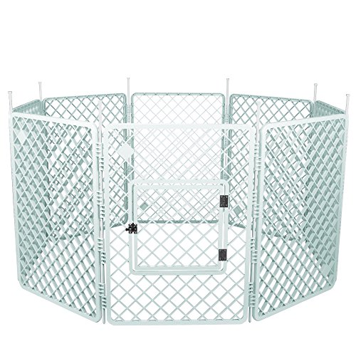 Iris Ohyama, parco del cane / outdoor elementi gabbia / recinto / canile 8 - Pet Circle - H-908, in plastica bianca, 11,4 kg, 60 x 60 x 86 cm