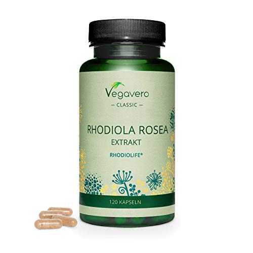 RHODIOLA ROSEA Vegavero® | 120 capsule | 1000 mg di Radice di Rodiola | 3% Rosavine e 1% Salidroside | per Buon Umore, Concentrazione e Memoria | Vegan