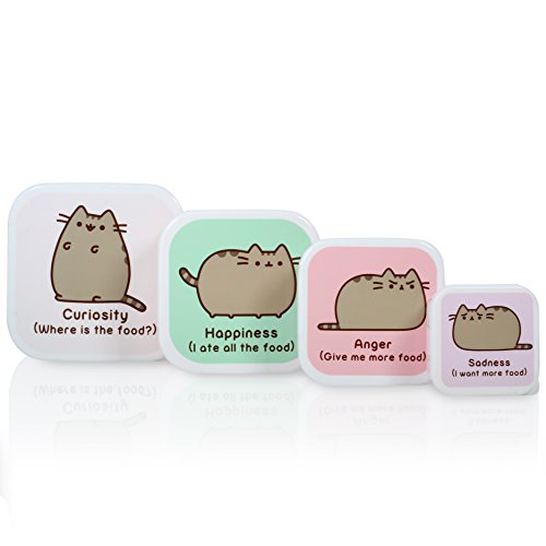 Thumbs Up PUSHSNK4 Pusheen-Set di Contenitori per Spuntini, Multicolore, 12 x 12 x 5.5 cm, 4 unità